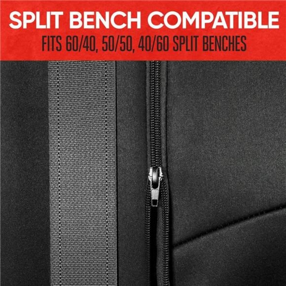 SpillGuard Waterproof Rear Bench Car Seat Cover, Gray Stitching – Split Bench - Picture 5 of 6
